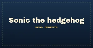 Sonic the hedgehog (G6 Version 2DLC2.5)